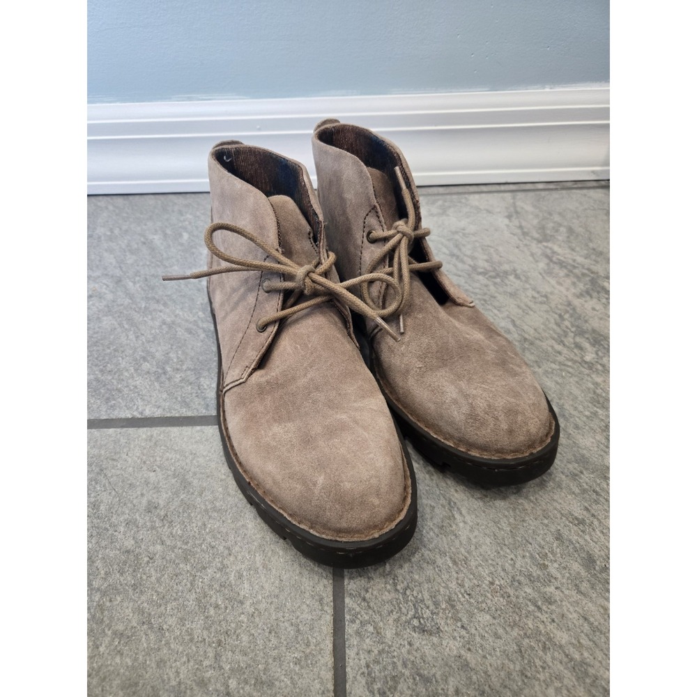 BORN Banni Chukka Suede Beige Lace Up Ankle Boots Size 6.5
